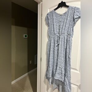 Women’s blue flower floral flowy dress Angels Forever Young sz XL